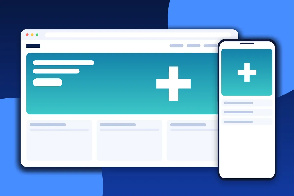 Healthcare website design with services, provider information and appointment inquiries