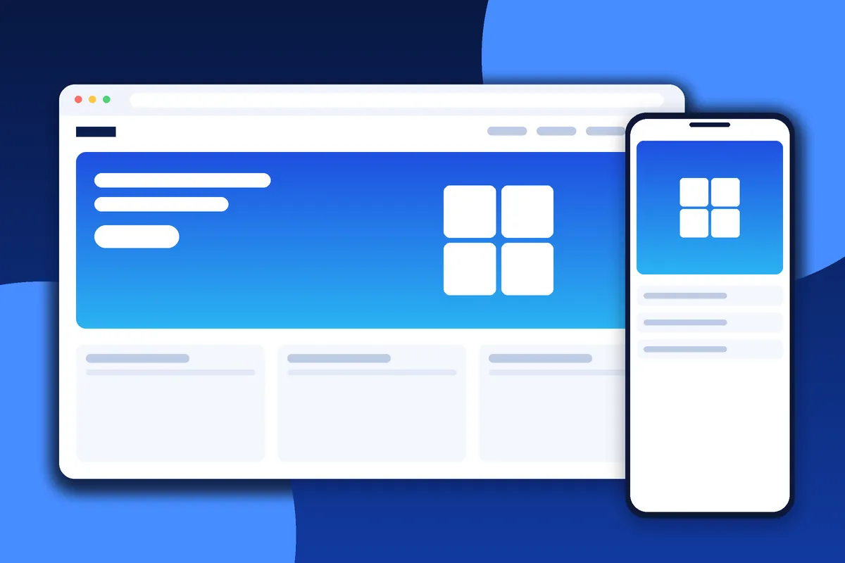 Professional website design shown on a desktop browser and a mobile phone