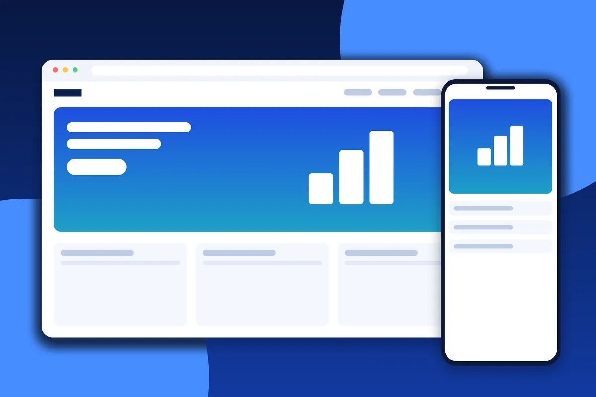 Website design package and pricing comparison shown on desktop and mobile screens