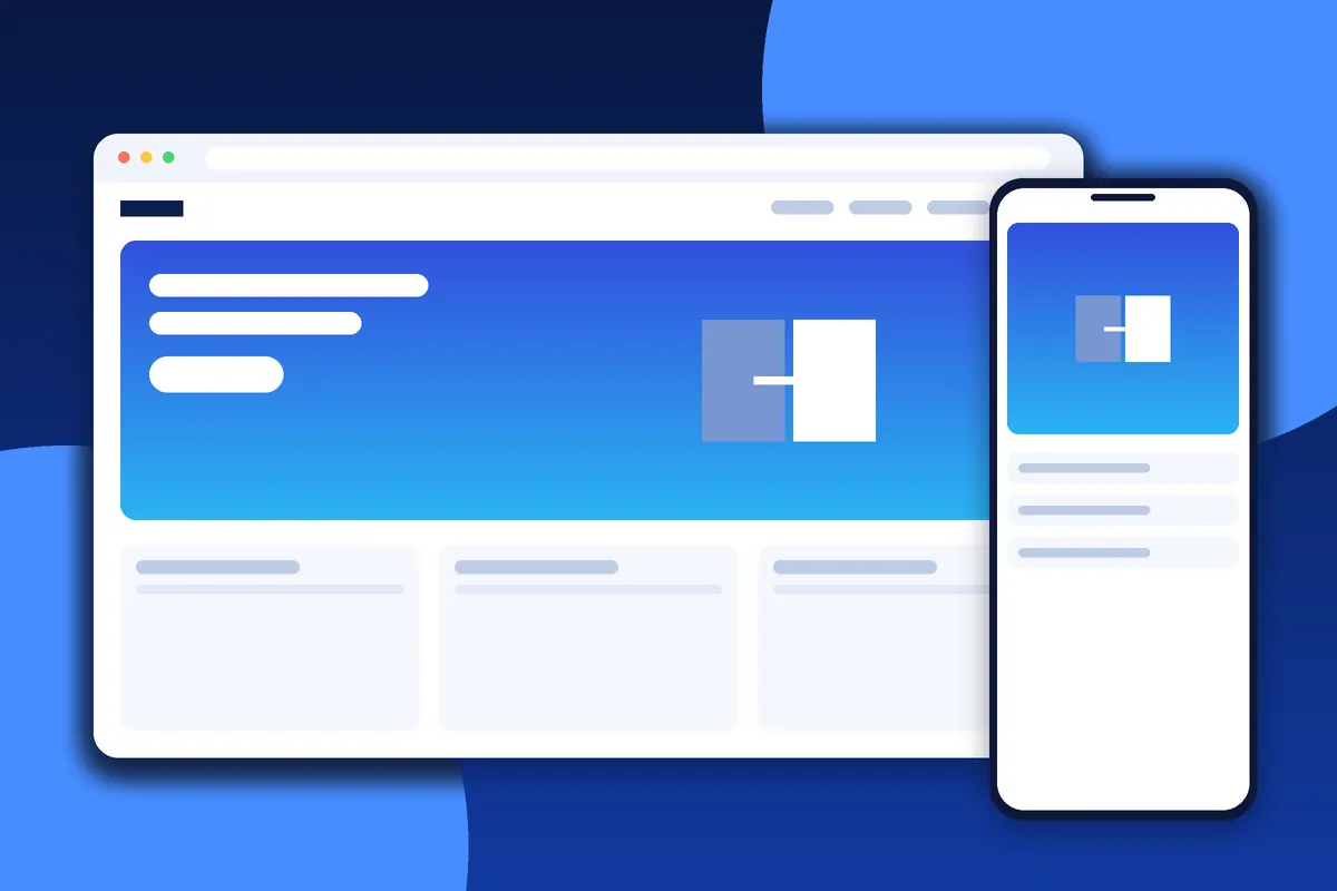 Website redesign showing an outdated layout beside a modern improved design